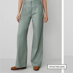 Ann Taylor Soft Green Wide-Leg Pants